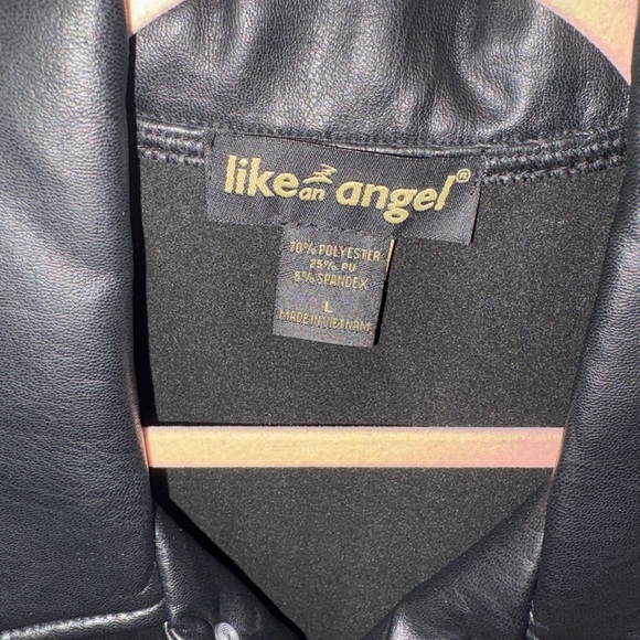 Like an Angel Black Faux Leather Jacket - Picture 2 of 6